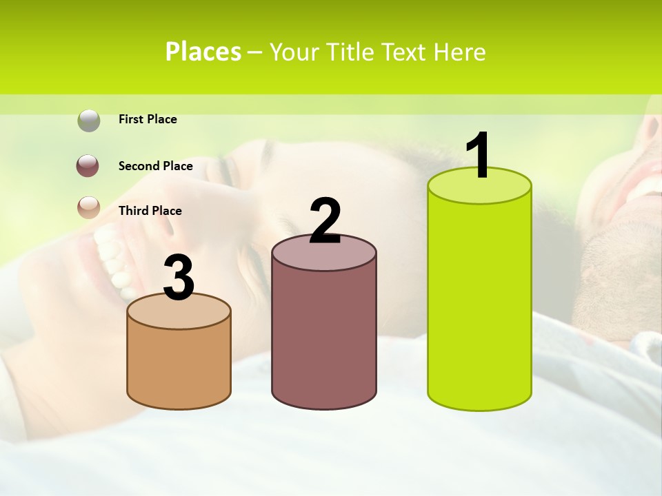 A Man And A Woman Laying On The Grass PowerPoint Template