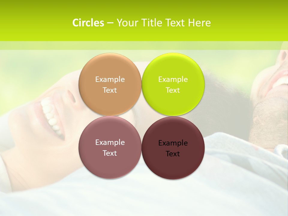 A Man And A Woman Laying On The Grass PowerPoint Template