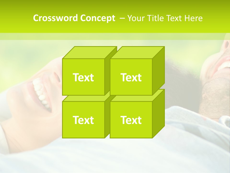 A Man And A Woman Laying On The Grass PowerPoint Template