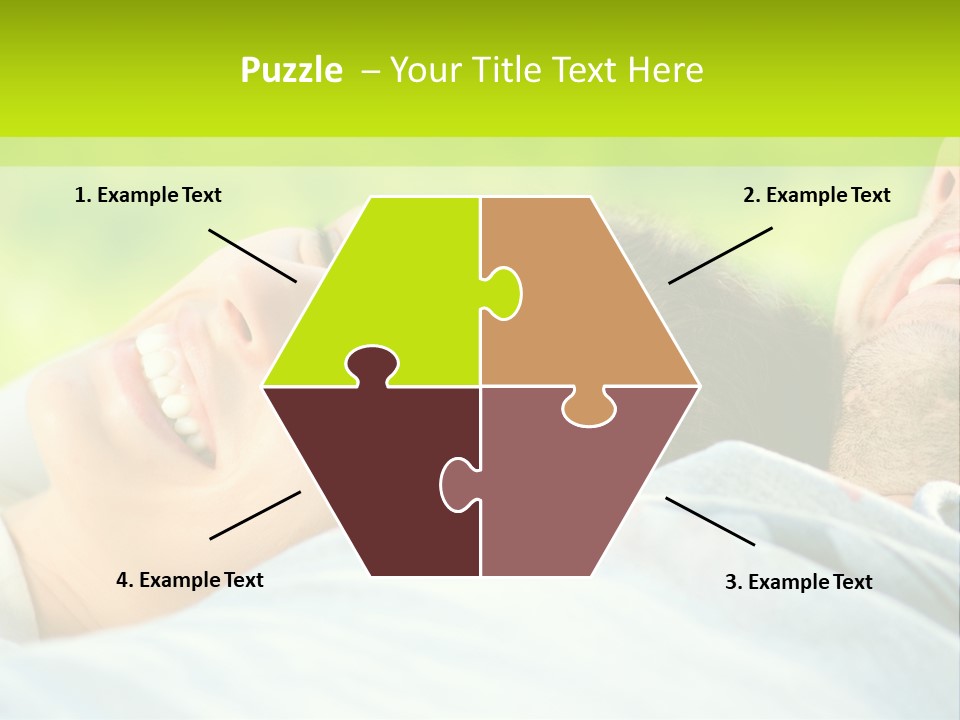 A Man And A Woman Laying On The Grass PowerPoint Template