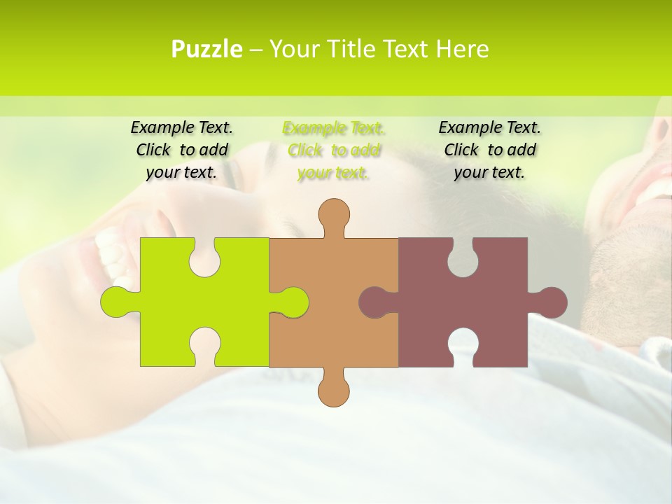 A Man And A Woman Laying On The Grass PowerPoint Template