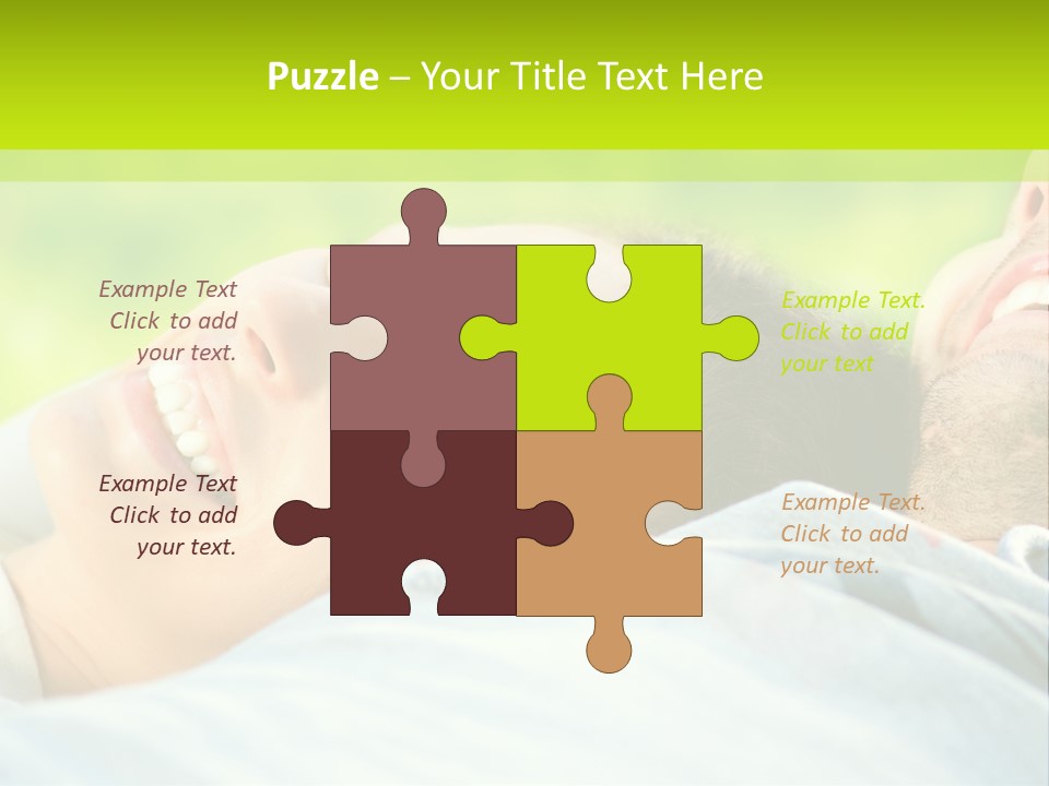 A Man And A Woman Laying On The Grass PowerPoint Template