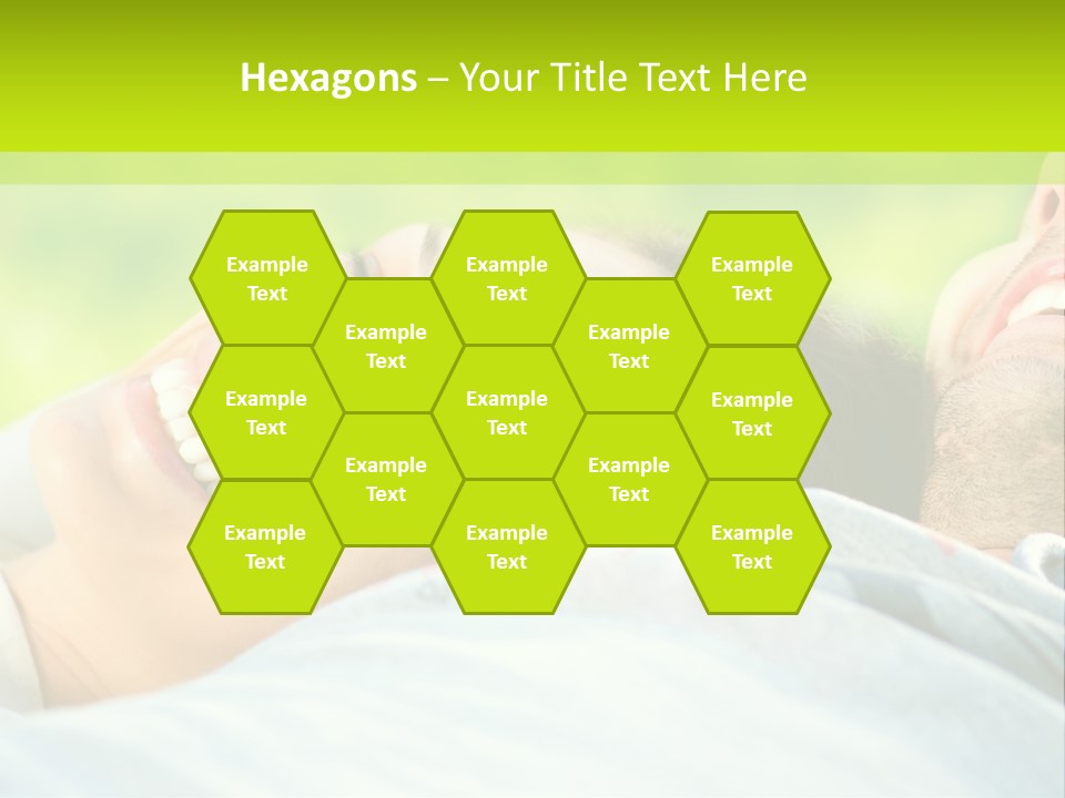 A Man And A Woman Laying On The Grass PowerPoint Template