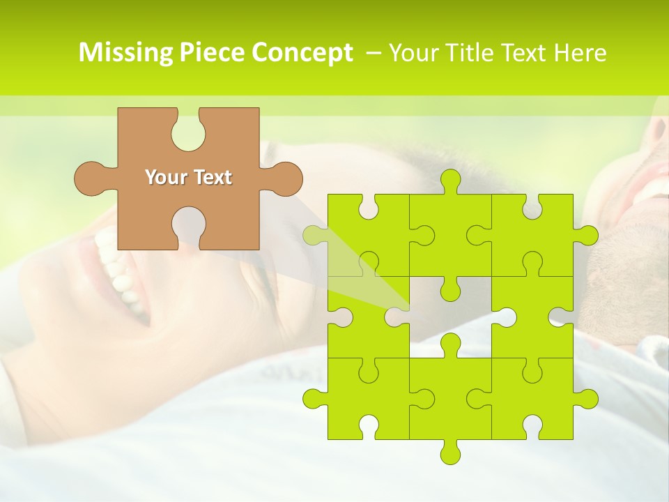 A Man And A Woman Laying On The Grass PowerPoint Template