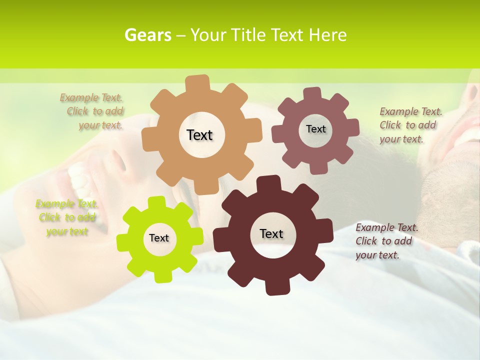 A Man And A Woman Laying On The Grass PowerPoint Template