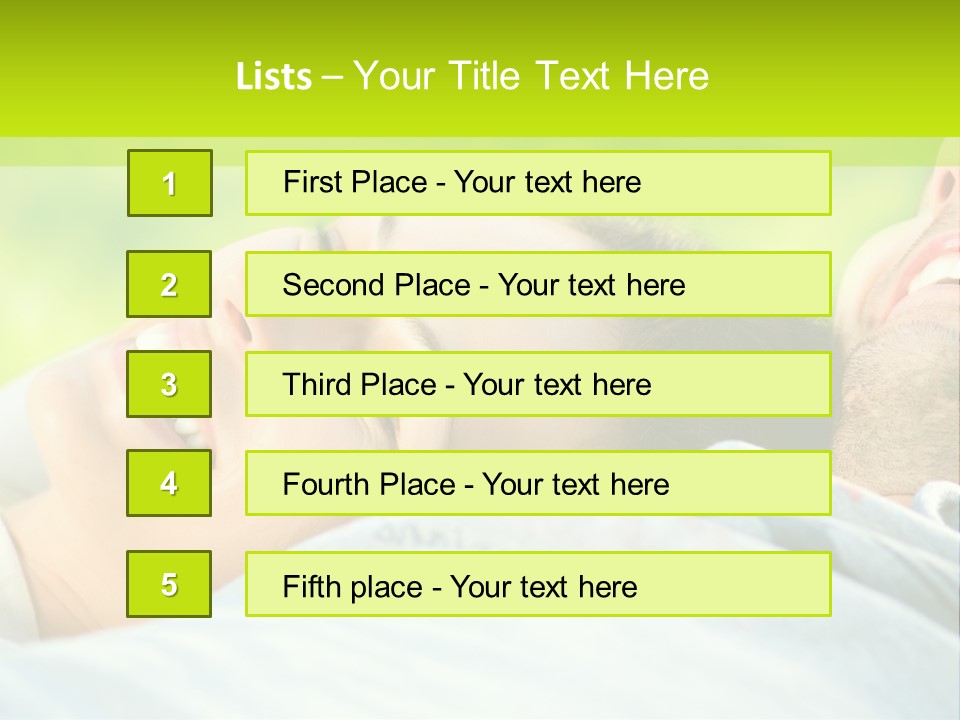 A Man And A Woman Laying On The Grass PowerPoint Template