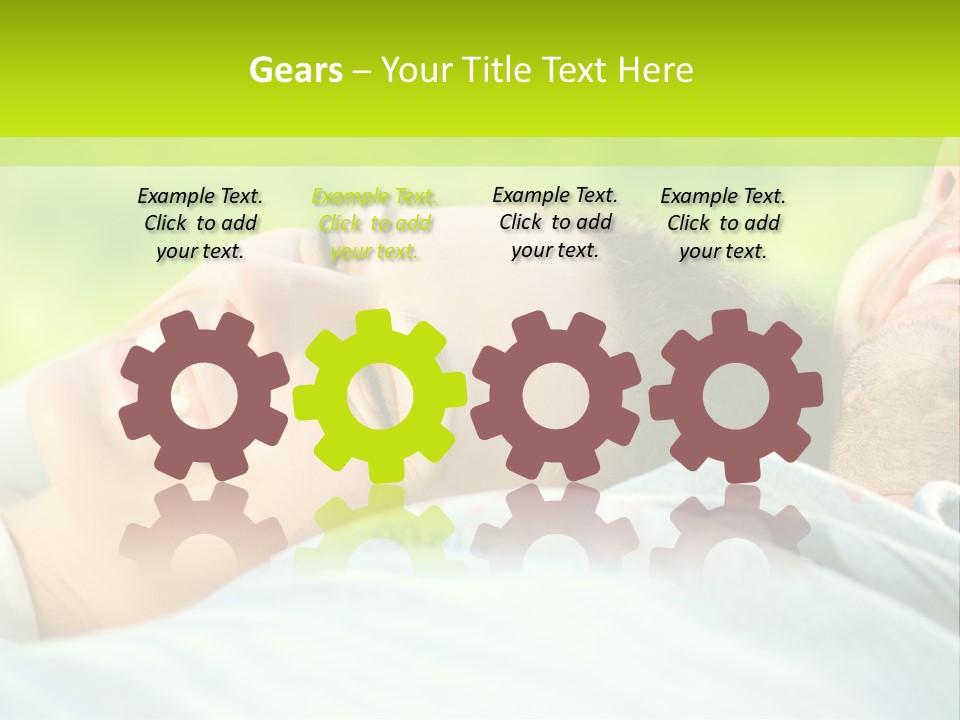 A Man And A Woman Laying On The Grass PowerPoint Template