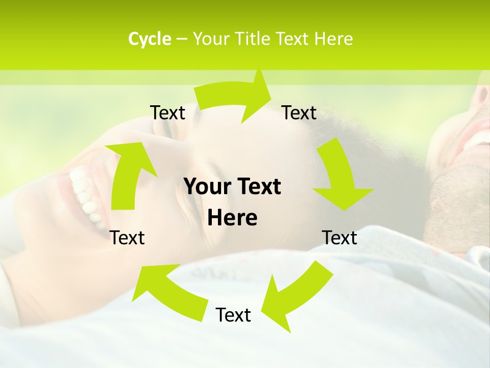 A Man And A Woman Laying On The Grass PowerPoint Template