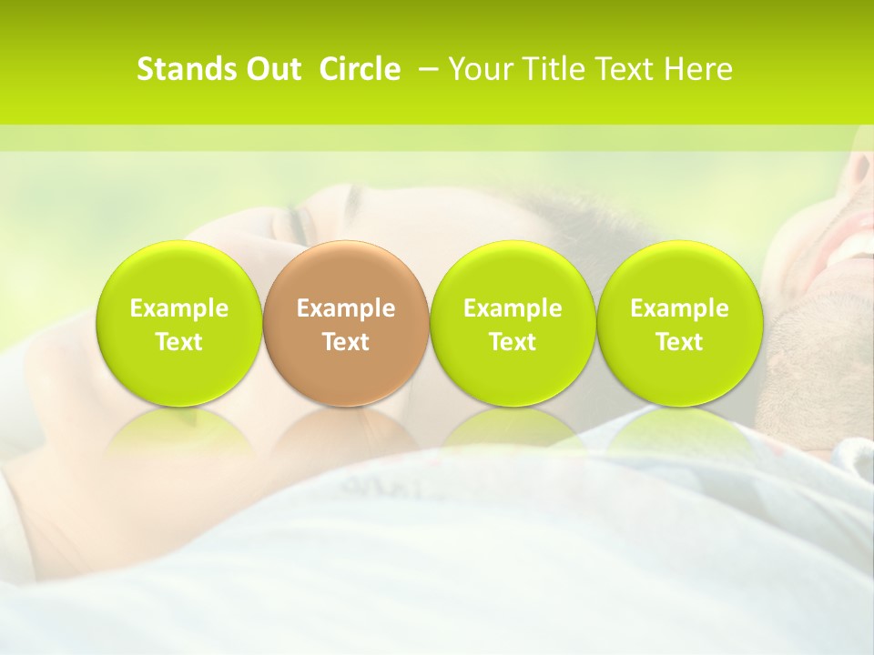 A Man And A Woman Laying On The Grass PowerPoint Template