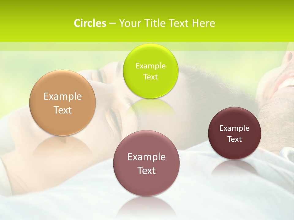 A Man And A Woman Laying On The Grass PowerPoint Template