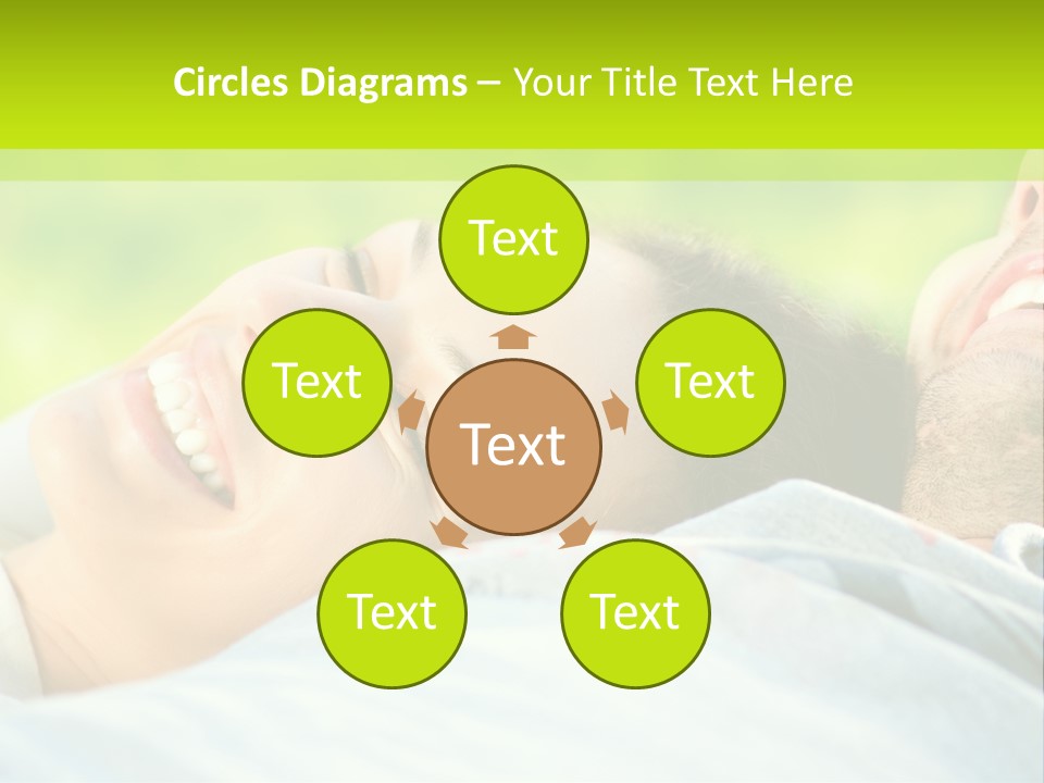 A Man And A Woman Laying On The Grass PowerPoint Template