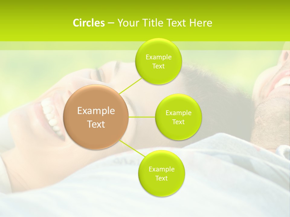 A Man And A Woman Laying On The Grass PowerPoint Template