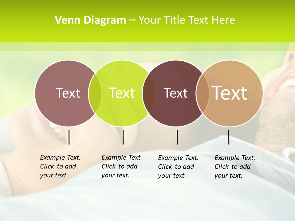 A Man And A Woman Laying On The Grass PowerPoint Template