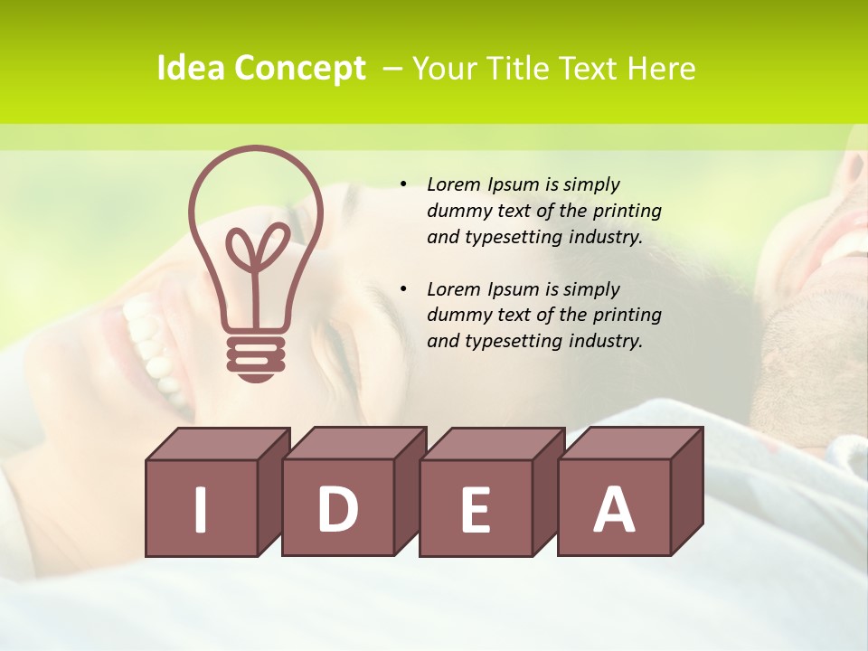 A Man And A Woman Laying On The Grass PowerPoint Template