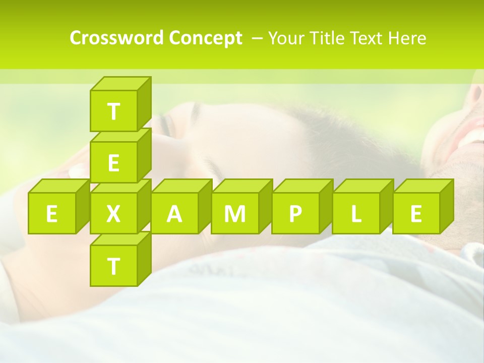 A Man And A Woman Laying On The Grass PowerPoint Template