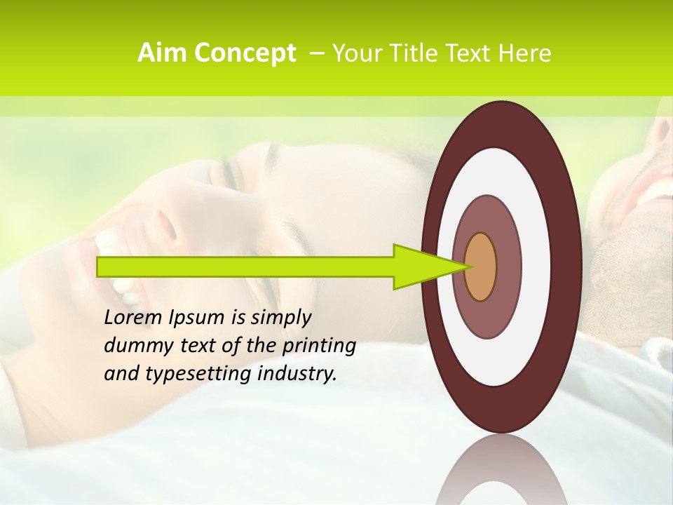 A Man And A Woman Laying On The Grass PowerPoint Template