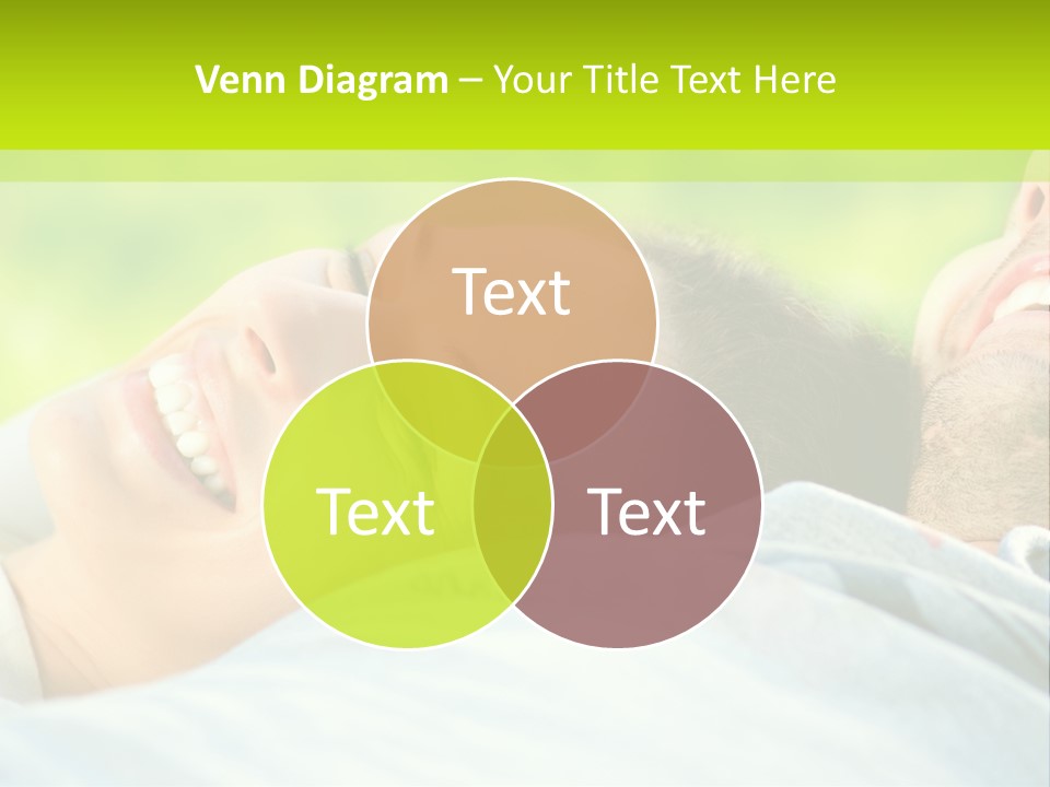 A Man And A Woman Laying On The Grass PowerPoint Template