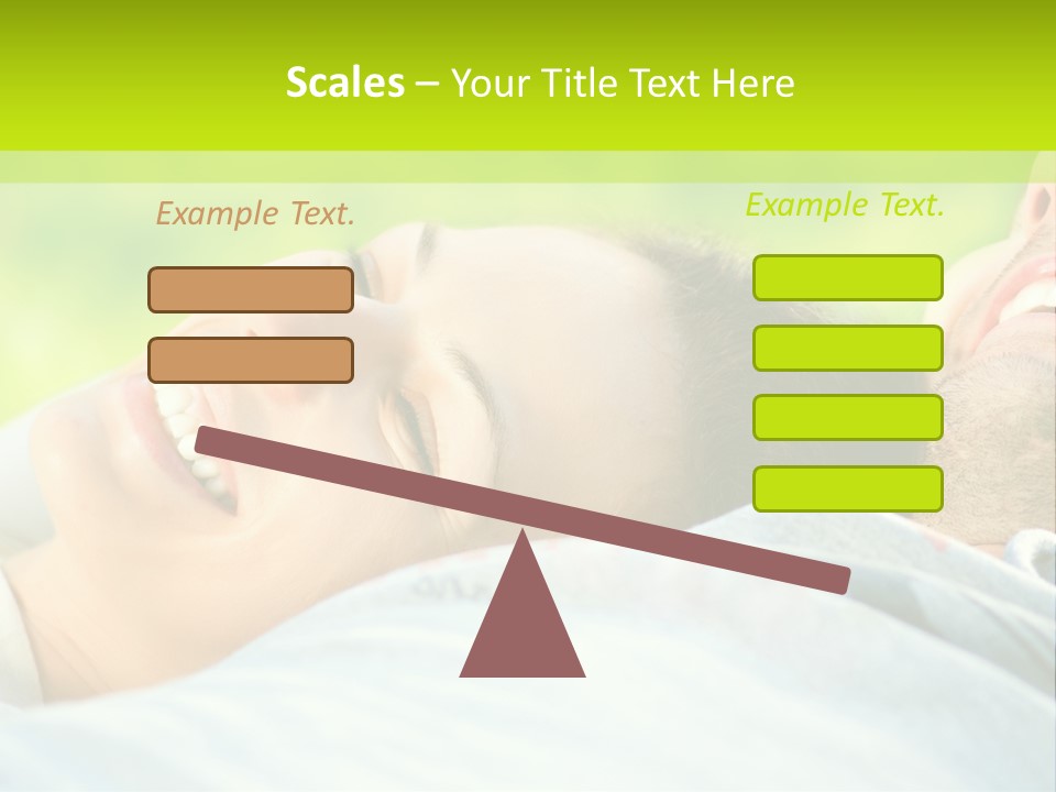 A Man And A Woman Laying On The Grass PowerPoint Template