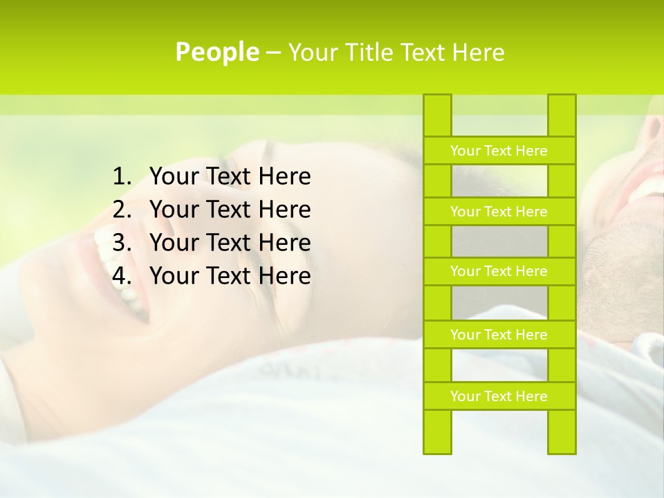 A Man And A Woman Laying On The Grass PowerPoint Template