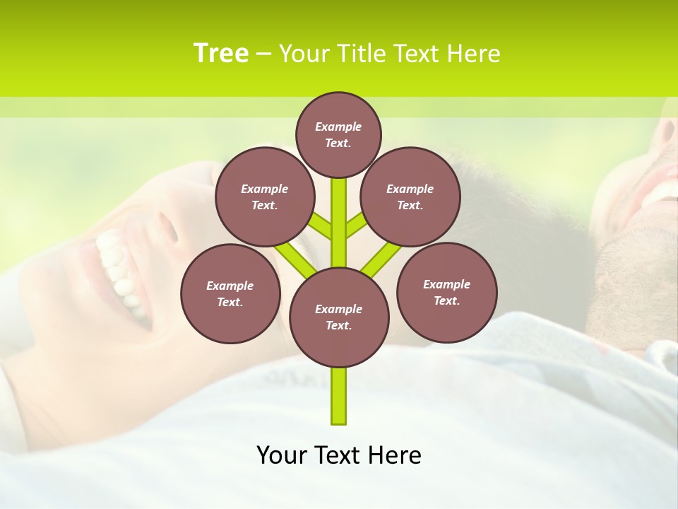 A Man And A Woman Laying On The Grass PowerPoint Template