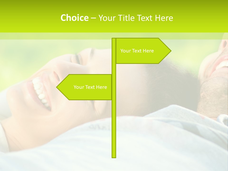 A Man And A Woman Laying On The Grass PowerPoint Template