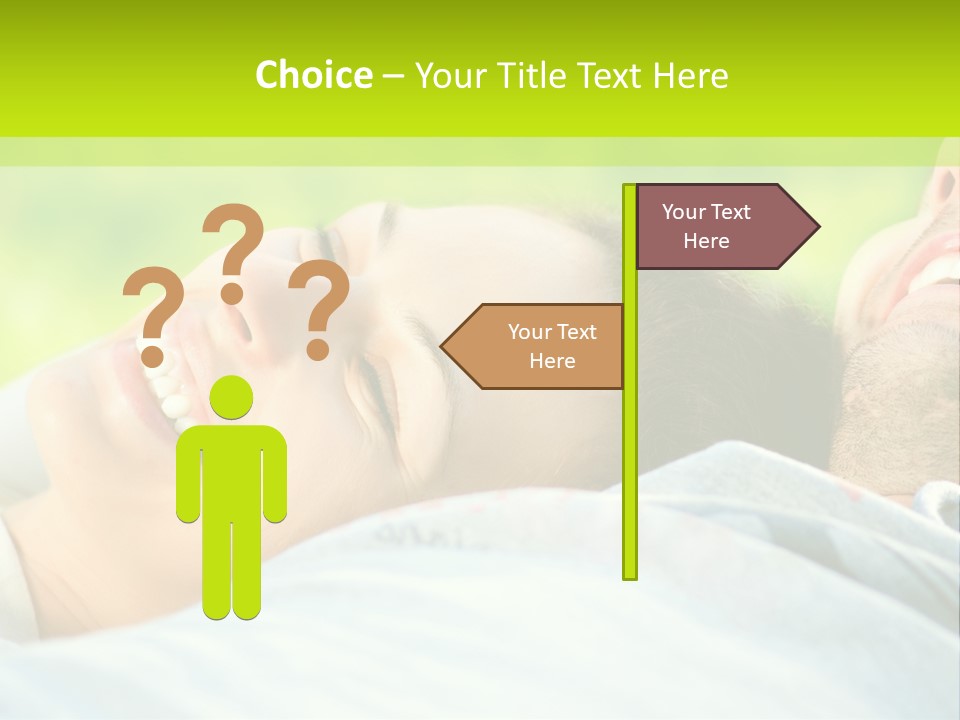 A Man And A Woman Laying On The Grass PowerPoint Template