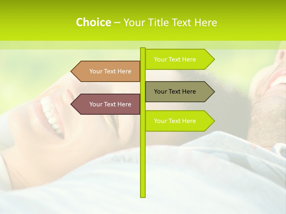 A Man And A Woman Laying On The Grass PowerPoint Template