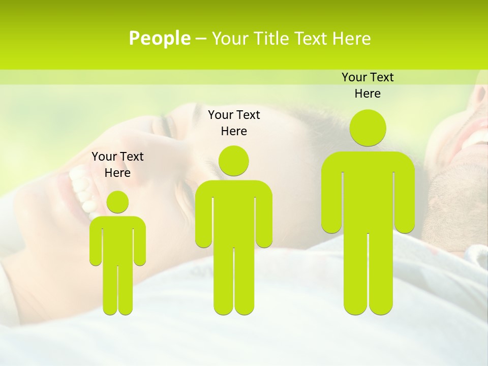 A Man And A Woman Laying On The Grass PowerPoint Template