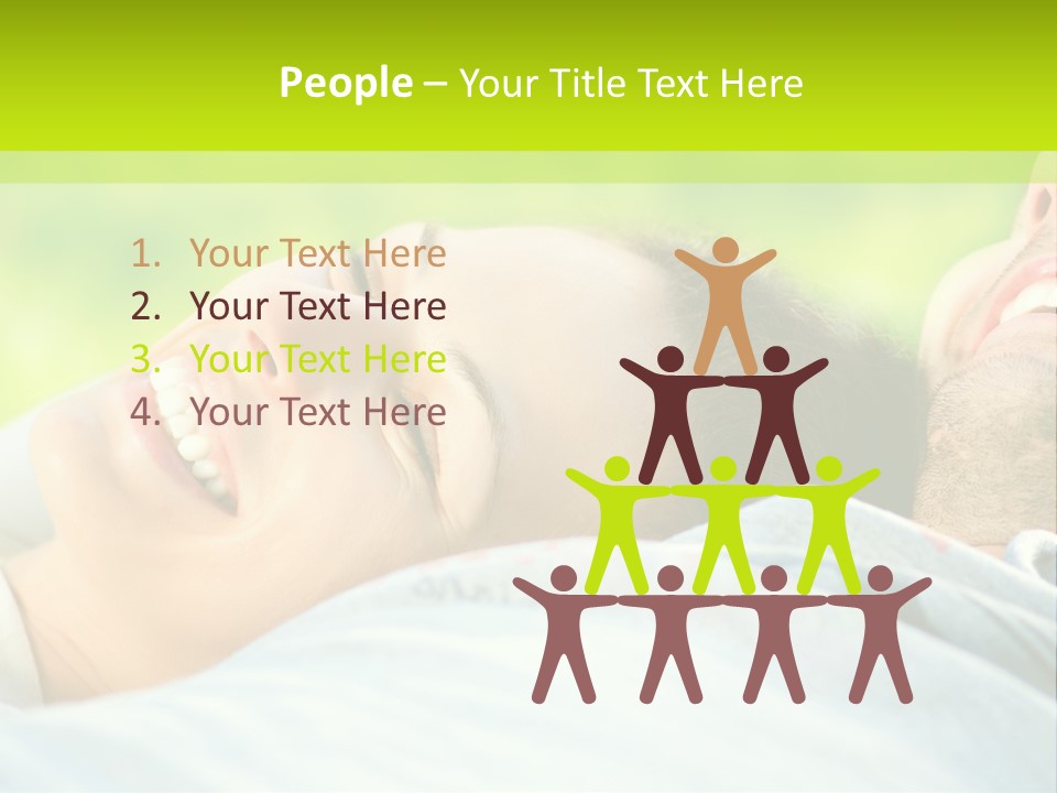 A Man And A Woman Laying On The Grass PowerPoint Template