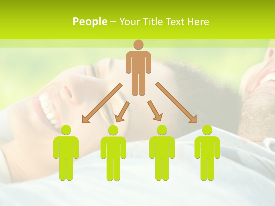 A Man And A Woman Laying On The Grass PowerPoint Template