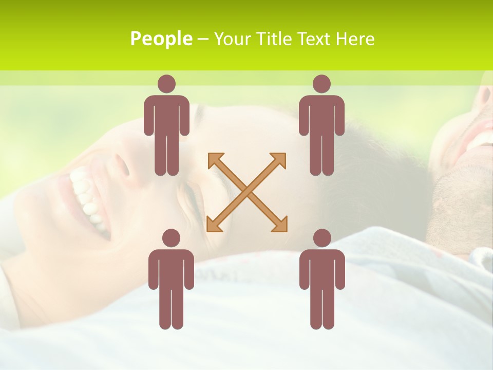 A Man And A Woman Laying On The Grass PowerPoint Template