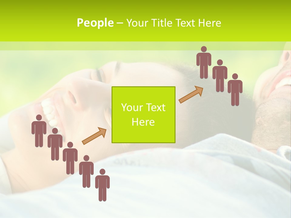 A Man And A Woman Laying On The Grass PowerPoint Template