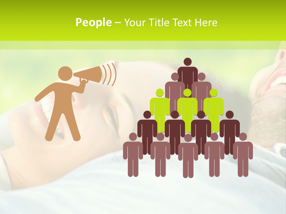 A Man And A Woman Laying On The Grass PowerPoint Template