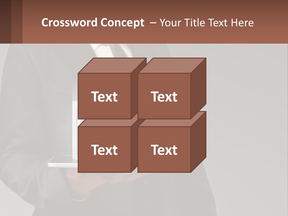 A Man In A Suit Holding A Tablet With A Chart On It PowerPoint Template