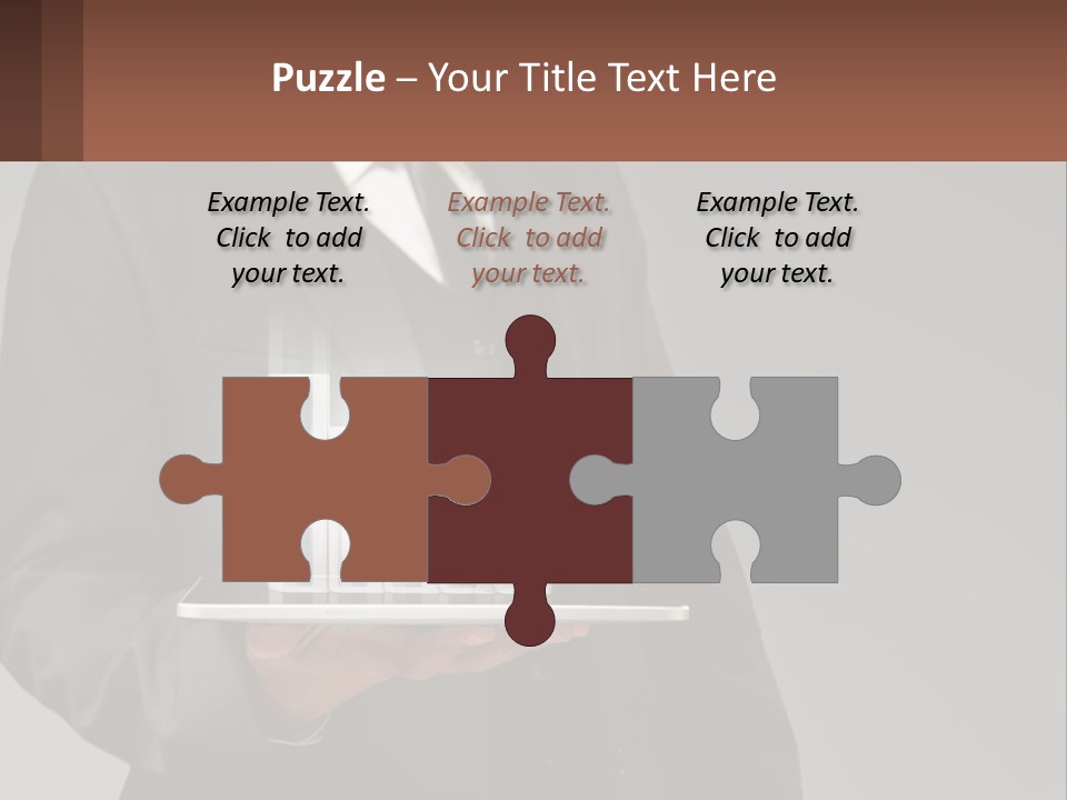 A Man In A Suit Holding A Tablet With A Chart On It PowerPoint Template