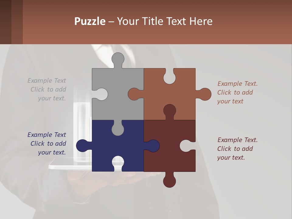 A Man In A Suit Holding A Tablet With A Chart On It PowerPoint Template