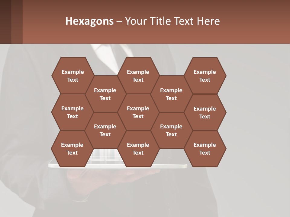 A Man In A Suit Holding A Tablet With A Chart On It PowerPoint Template