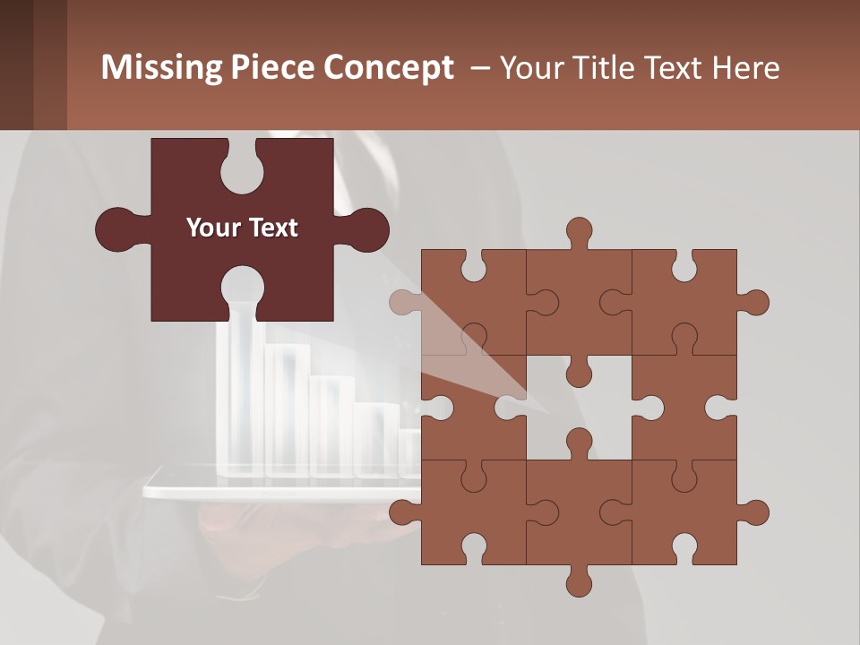 A Man In A Suit Holding A Tablet With A Chart On It PowerPoint Template