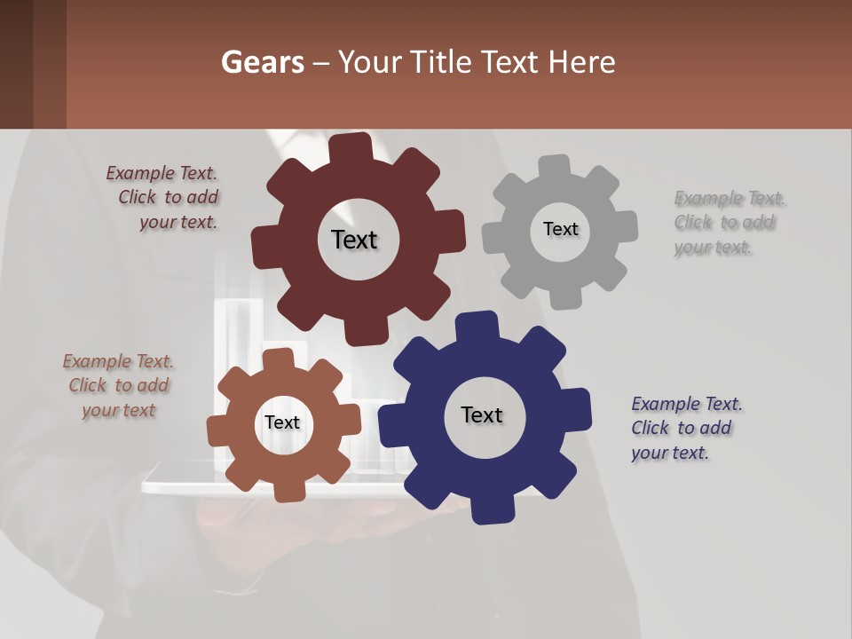 A Man In A Suit Holding A Tablet With A Chart On It PowerPoint Template