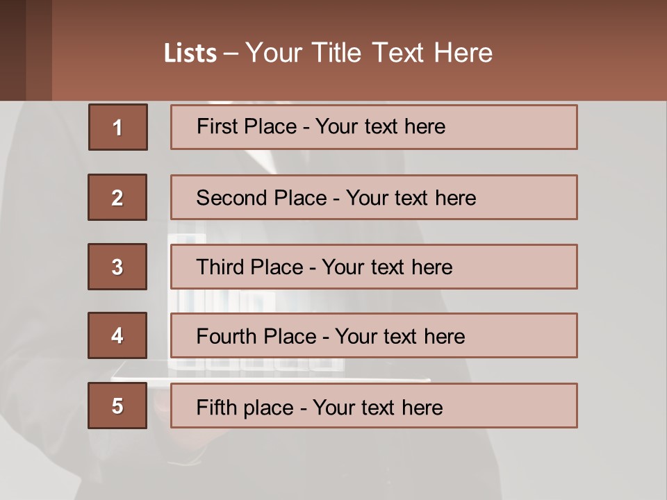 A Man In A Suit Holding A Tablet With A Chart On It PowerPoint Template