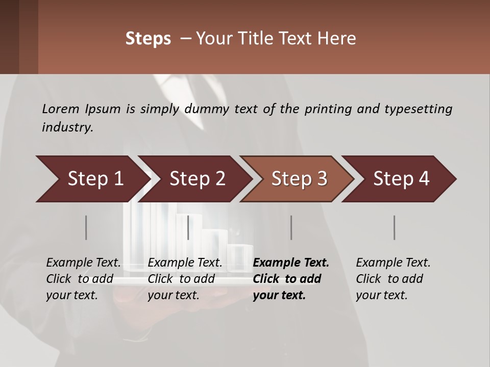 A Man In A Suit Holding A Tablet With A Chart On It PowerPoint Template