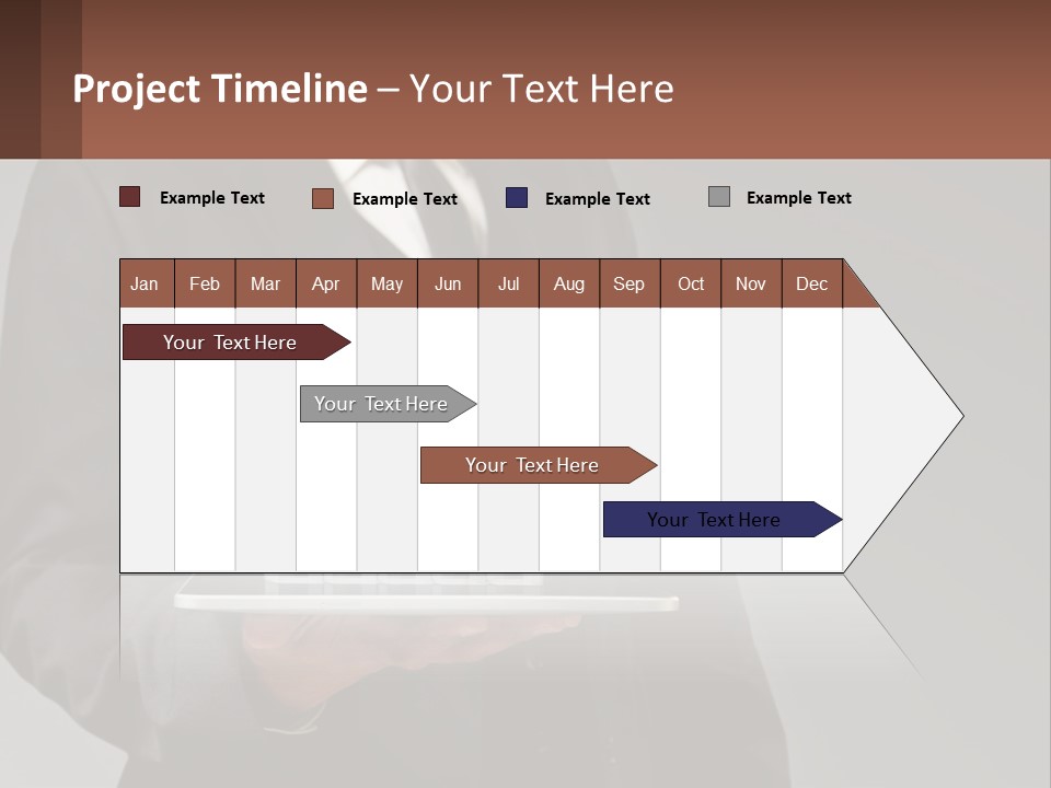 A Man In A Suit Holding A Tablet With A Chart On It PowerPoint Template