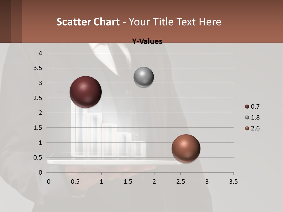 A Man In A Suit Holding A Tablet With A Chart On It PowerPoint Template