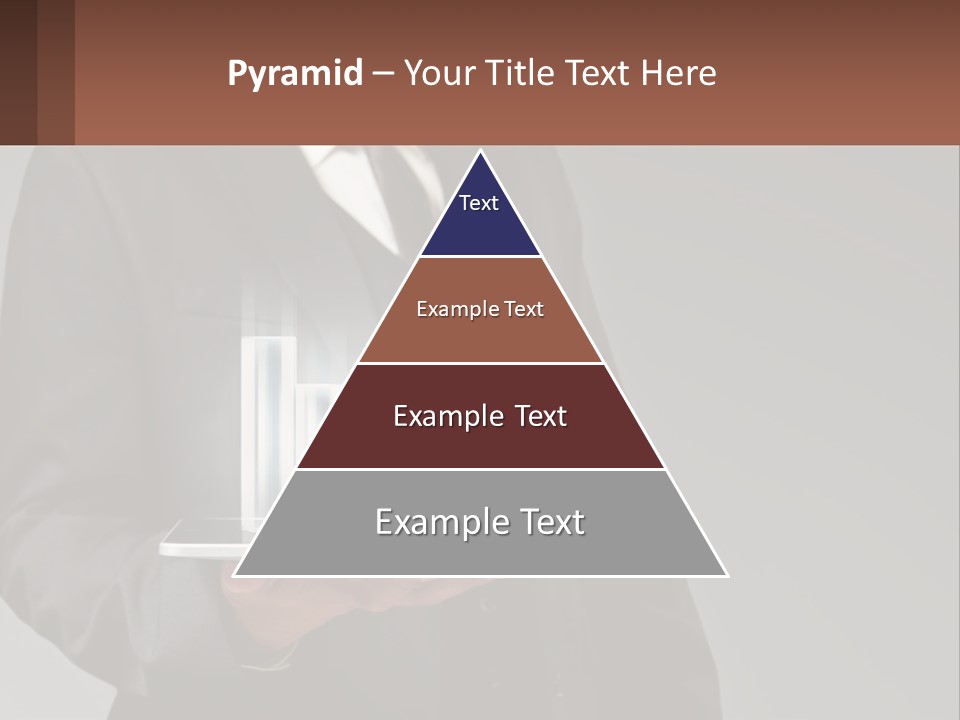 A Man In A Suit Holding A Tablet With A Chart On It PowerPoint Template