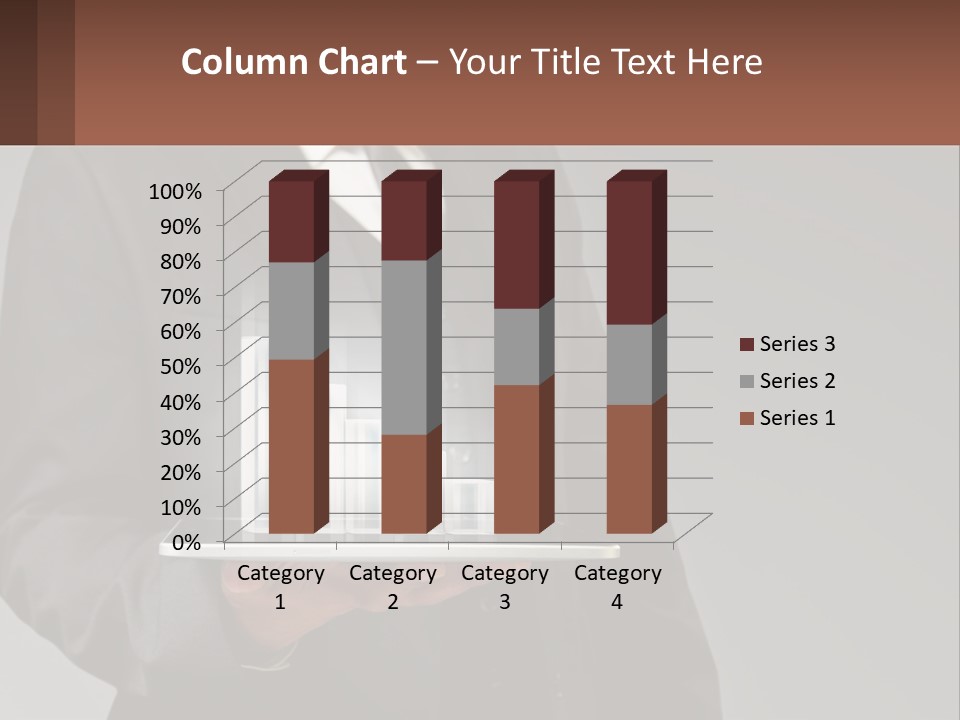 A Man In A Suit Holding A Tablet With A Chart On It PowerPoint Template