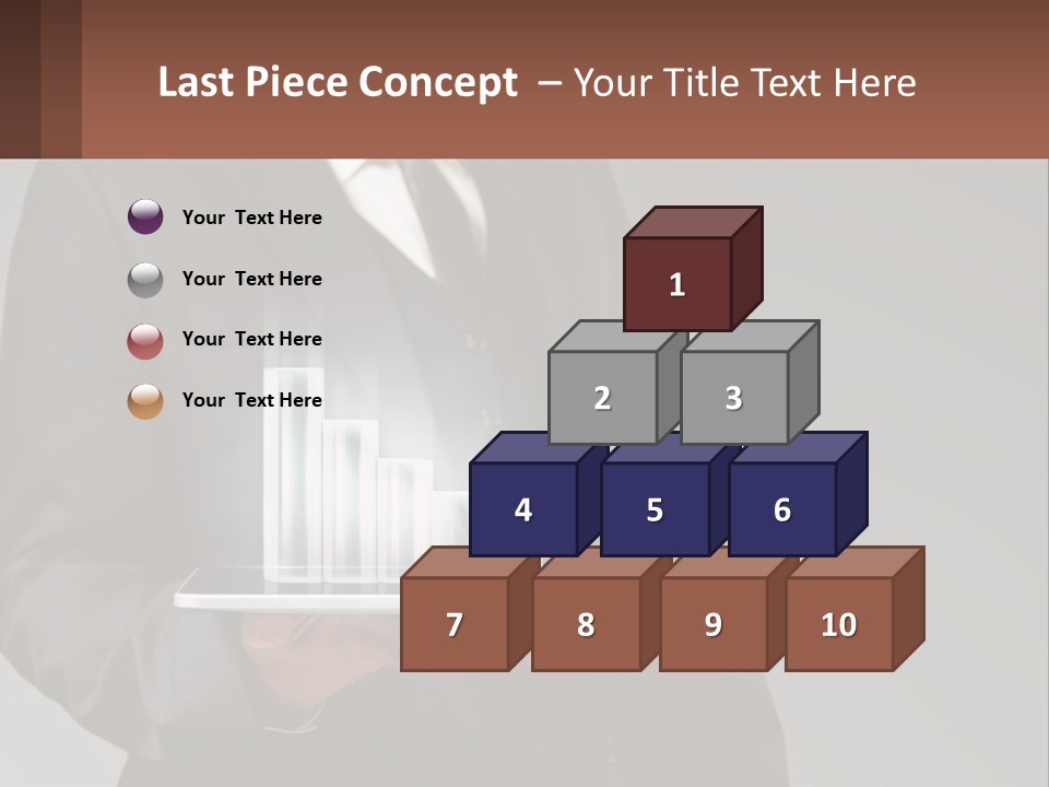 A Man In A Suit Holding A Tablet With A Chart On It PowerPoint Template