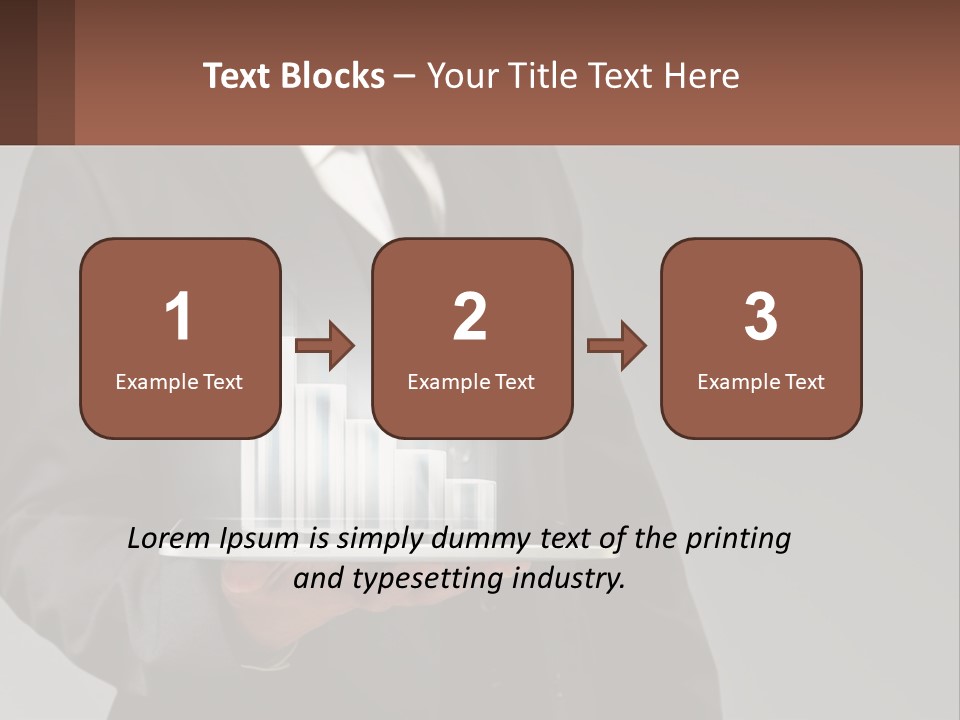 A Man In A Suit Holding A Tablet With A Chart On It PowerPoint Template