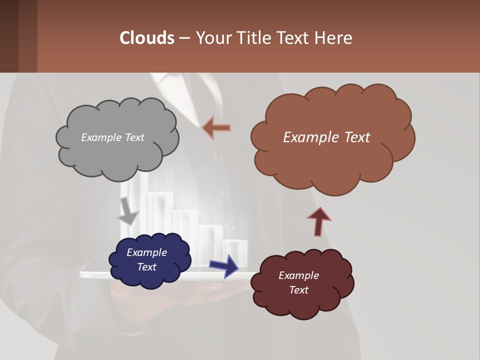 A Man In A Suit Holding A Tablet With A Chart On It PowerPoint Template