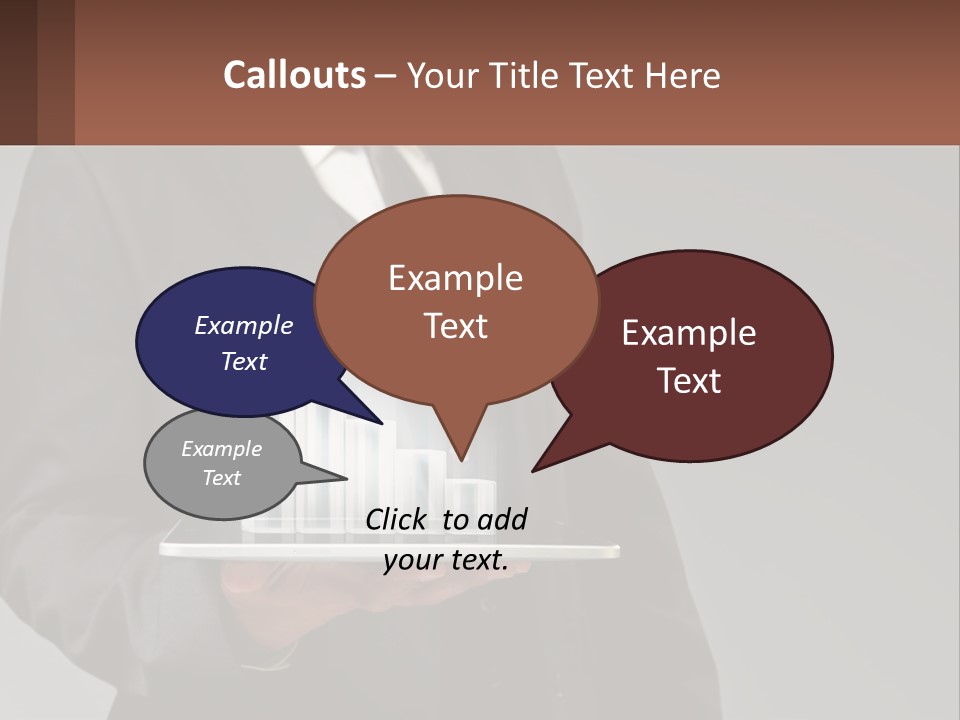 A Man In A Suit Holding A Tablet With A Chart On It PowerPoint Template