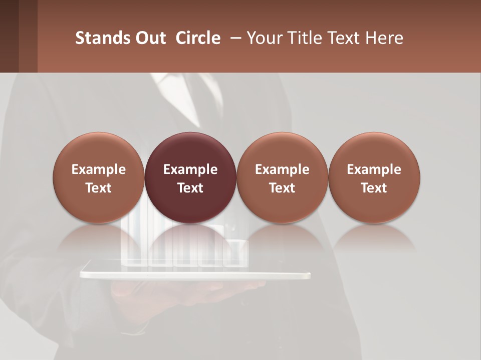 A Man In A Suit Holding A Tablet With A Chart On It PowerPoint Template